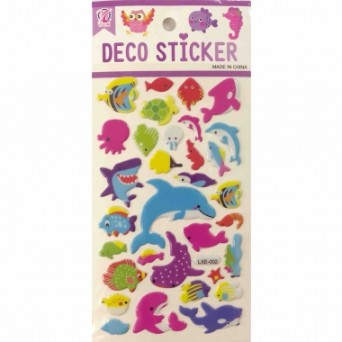 Наклейка дутик (д/украшения) 9,5х16см. РЫБКИ, Китай