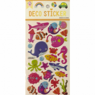 Наклейка дутик (д/украшения) 9,5х16см. РЫБКИ, Китай