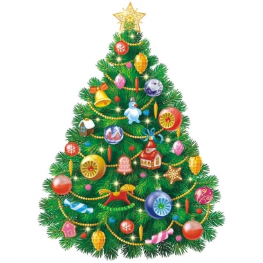 Плакат фигурный "Ёлка" (82х60 см.), РФ