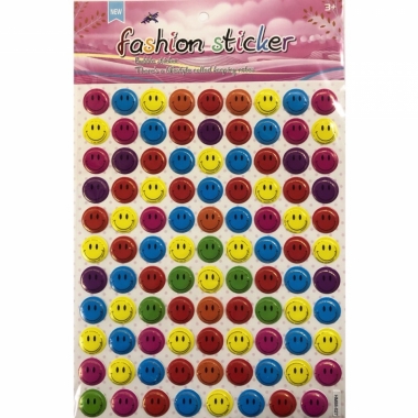 Наклейка дутик (д/украшения) А4 СМАЙЛИКИ, Китай