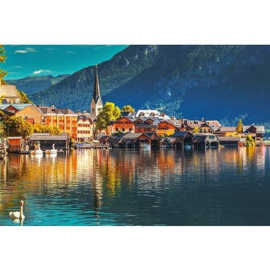 Алмаз. мозаика 30х40 см, с подр., с полн. заполн. (30 цв.) Город у озера, ООО "Рыжий Кот", РФ/пр-во: Китай
