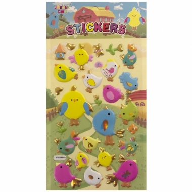 Наклейка дутик (д/украшения) 11х22см. ПТИЧКИ, Китай