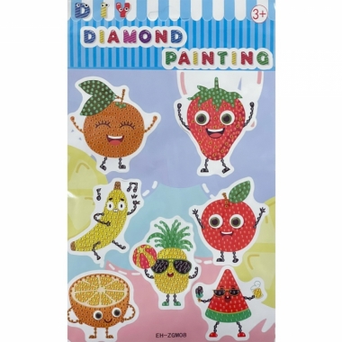 Мозаика-наклейка из страз 17х27,5 см. "Веселые фрукты", Китай