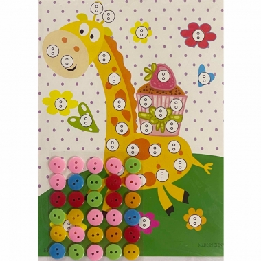 Мозаика из пуговиц мини 18х13 см. "ЖИРАФ", Китай