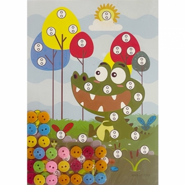 Мозаика из пуговиц мини 18х13 см. "КРОКОДИЛ", Китай