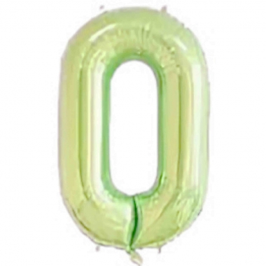 Шар фольга Цифра "0" (светло-зеленый), L40"/1м., Китай