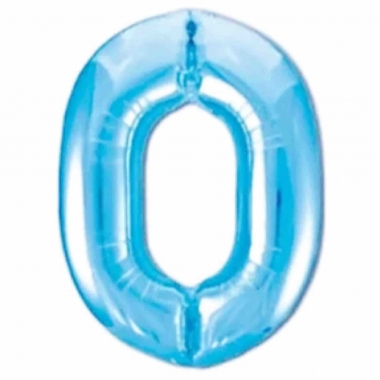 Шар фольга Цифра "0" (голубой), L40"/1м., Китай