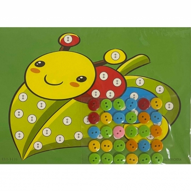 Мозаика из пуговиц мини 18х13 см. "ГУСЕНИЦА", Китай