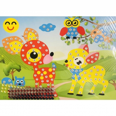 Мозаика из страз 26х19см., "ОЛЕНЯТА", Китай