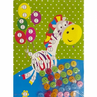 Мозаика из пуговиц мини 18х13 см. "ЗЕБРА", Китай