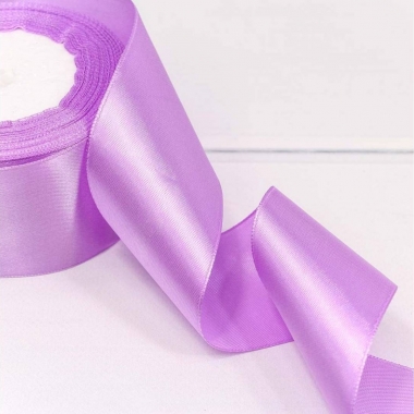 Лента атласная (сатин) 5 см. /25 ярдов (+/-10%), Сиреневый, OMG gift, Китай