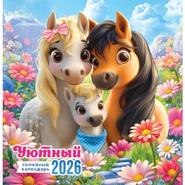 Календарь перекидной на скрепке, картон, 23х23,5 см. "Символ года. Уютный календарь", РФ