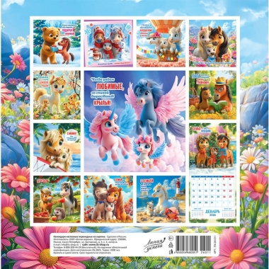 Календарь перекидной на скрепке, картон, 23х23,5 см. "Символ года. Уютный календарь", РФ