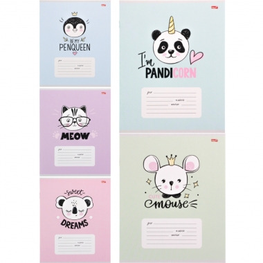 Тетрадь А5, 12 л./ЛИНИЯ (белая бумага)ОЧАРОВАТЕЛЬНЫЕ ЗВЕРУШКИ-1 МИКС, Profit, РФ