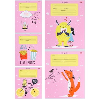 Тетрадь А5, 12 л./кл. (белая бумага) МИКС ДЛЯ ДЕВОЧЕК, Profit, РФ