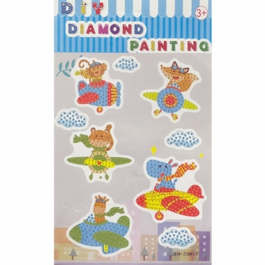 Мозаика-наклейка из страз 17х27,5 см. "Самолеты", Китай