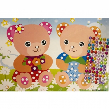 Мозаика из страз 26х19см., "МИШКИ", Китай