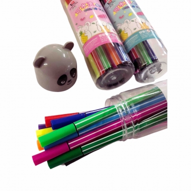 Фломастеры 12 цв. в тубусе COLOR PEN "ЗВЕРЯТА" в асс., Китай