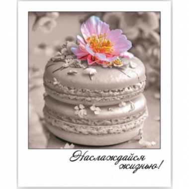 Открытка-фотокарточка (10,5х9см). "Наслаждайся жизнью!", Стильная Открытка, РБ