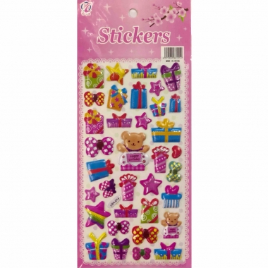 Наклейка дутик 10х23,5см. "Подарки", Китай