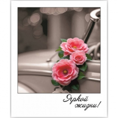 Открытка-фотокарточка (10,5х9см). "Яркой жизни!", Стильная Открытка, РБ