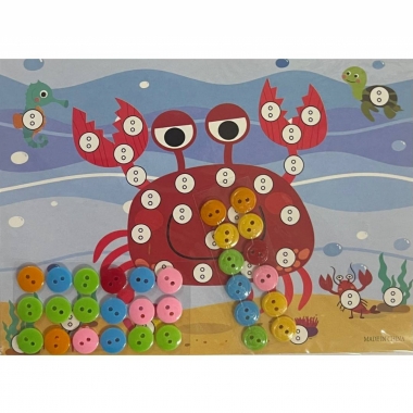 Мозаика из пуговиц мини 18х13 см. "КРАБ", Китай