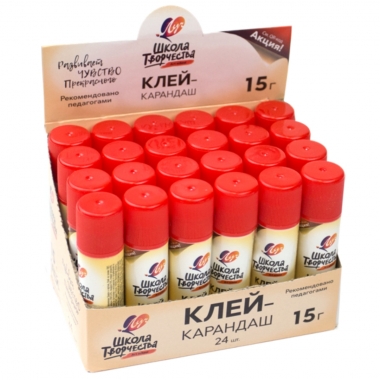 Клей-карандаш "Школа творчества" 15г, ЛУЧ, РФ