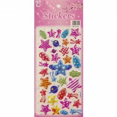 Наклейка дутик 10х23,5см. "Звёзды", Китай