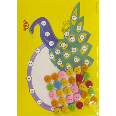 Мозаика из пуговиц мини 18х13 см. "ПАВЛИН", Китай