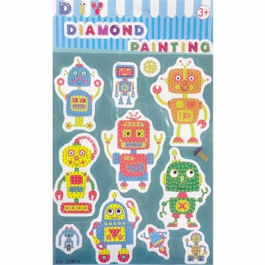 Мозаика-наклейка из страз 17х27,5 см. "Роботы", Китай