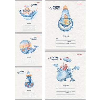 Тетрадь А5, 18л/кл. (белая бумага), ПРЕКРАСНЫЕ КИТЫ, Prof-Press, РФ