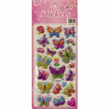 Наклейка дутик 10х23,5см. "Бабочки", Китай