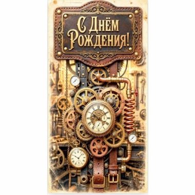Конверт для денег  "С Днем рождения!", "Стильная открытка", РБ
