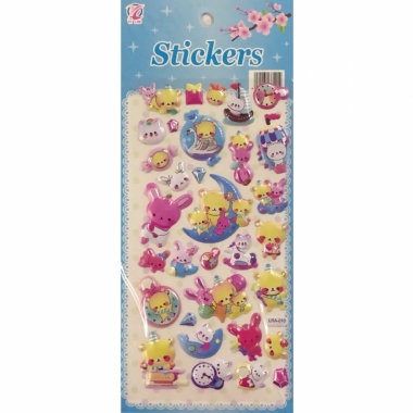 Наклейка дутик 10х23,5см. "Забавные зверюшки", Китай