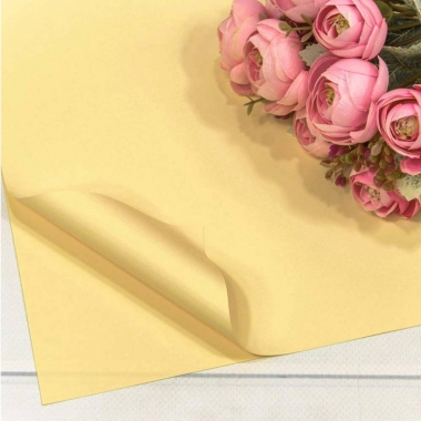 Плёнка в листах 60х60 см., (20 шт.), матовая "Корейская", 55мкм., Жёлтый, OMG gift, Китай