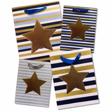 Пакет 18х24х8см, "ЗВЕЗДА" (ЛЮКС. Фольга) в асс., Китай