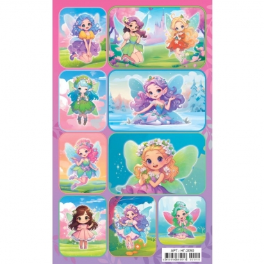 Наклейки д/украшения А6 (20шт.)  "Феи", РФ