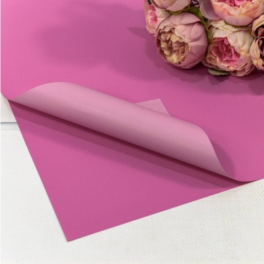 Плёнка в листах 55х55см., (20 шт.) матовая двухсторонняя 65мкм., Лиловый/Розовый, OMG gift, Китай