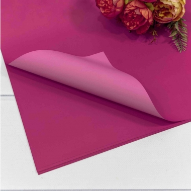 Плёнка в листах 55х55см., (20 шт.) матовая двухсторонняя 65мкм., Малиново-розовый/Розовый, OMG gift, Китай