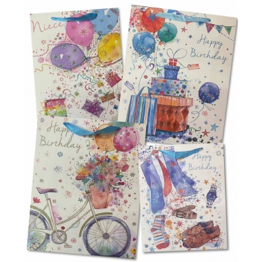 Пакет ЛЮКС 26х32х10см, "HAPPY BIRTHDAY" ( Блестки) в асс., Китай