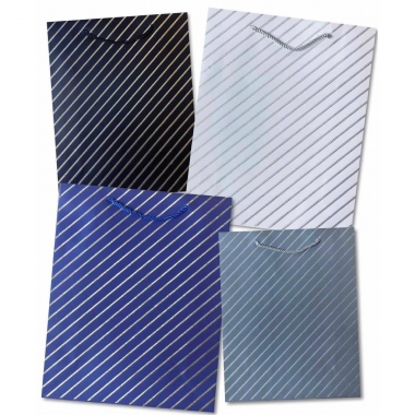 Пакет ЛЮКС 26х32х10см, "ПОЛОСЫ" ( Фольга) в асс., Китай