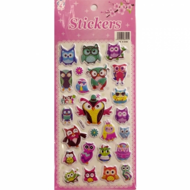 Наклейка дутик 10х23,5см. "Совушки", Китай