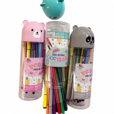 Фломастеры 24 цв. в тубусе COLOR PEN "ЗВЕРЯТА" в асс., Китай