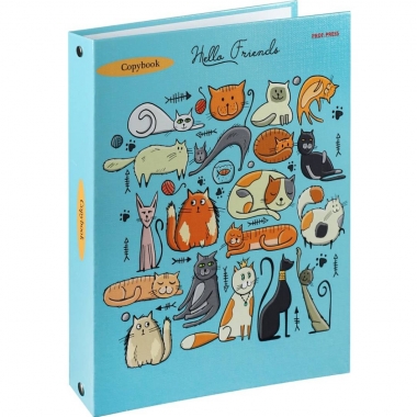 Тетрадь 80л./кл., (на кольцах) "УМОРИТЕЛЬНЫЕ КОТЯТА", "Prof-Press", РФ