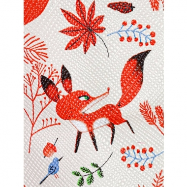 Фартук ЛИСИЧКИ белый , "гладь", Prof-Press, РФ