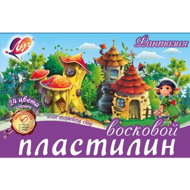 Пластилин 24 цв со стеком мягкий (восковой) "Фантазия", ЛУЧ, РФ