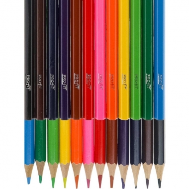 Карандаши цветные 12 цв., дерев., "КОШАЧЬЯ ПРОГУЛКА", "Profit", РФ/ пр-во: Китай