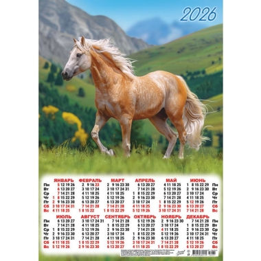 Календарь А3.  "Символ года. Вольная прогулка",  ООО "Белая Ворона", РФ