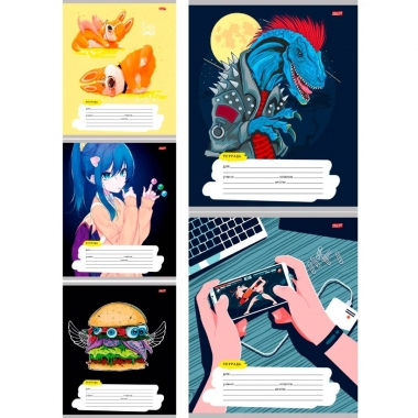 Тетрадь А5, 18л/кл. (белая бумага), МИКС, Profit, РФ