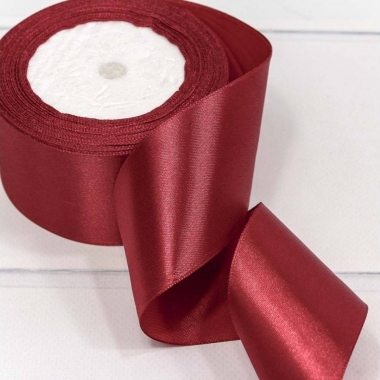 Лента атласная (сатин) 5 см. /25 ярдов (+/-10%), Пурпурно-красный, OMG gift, Китай